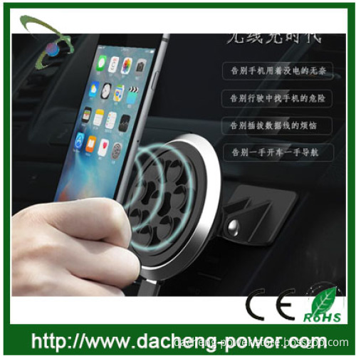 Newly vacuum adsorb design qi wireless charger car with CE ROHS FCC